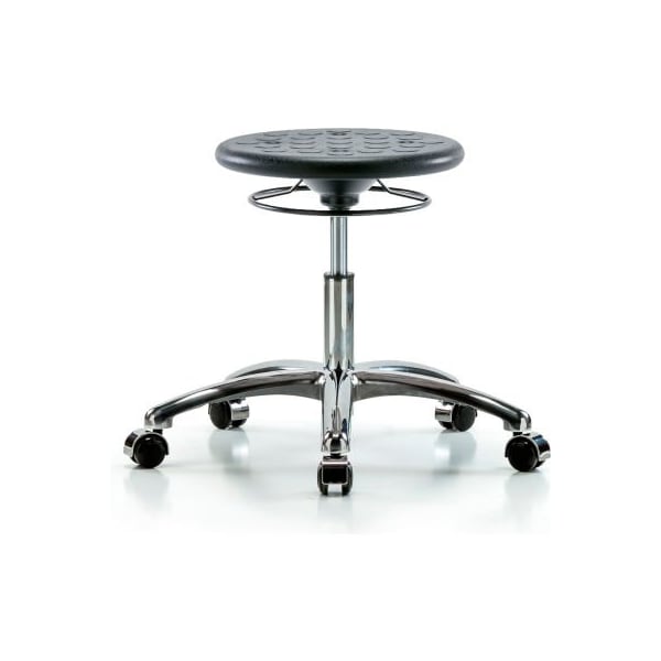 E Com Blue Ridge Ergonomics Cleanroom Stool with Casters - Desk Height - Black CLR-IPDHSO-CR-CC-BLK - main